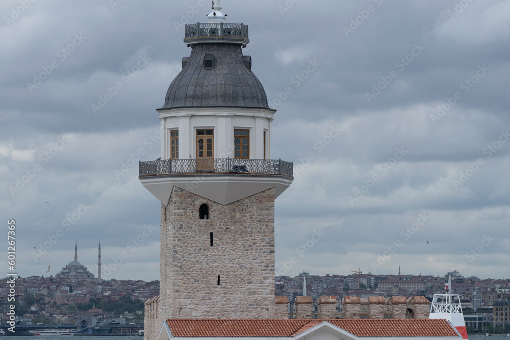 New Maiden's Tower (Yeni Kiz Kulesi) Drone Photo, Üsküdar Istanbul, Turkey (Turkiye)