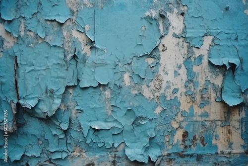 peeling blue wall background