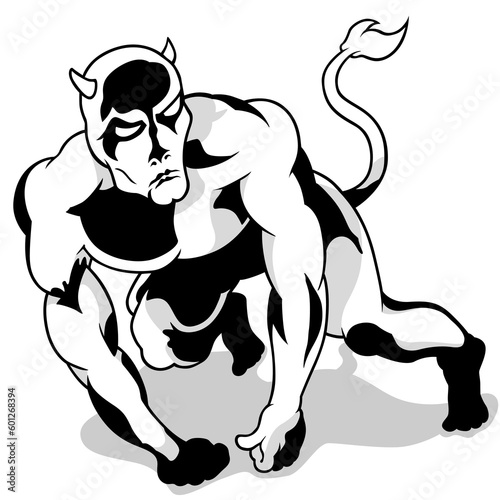 Drawing of a Muscular Devil...