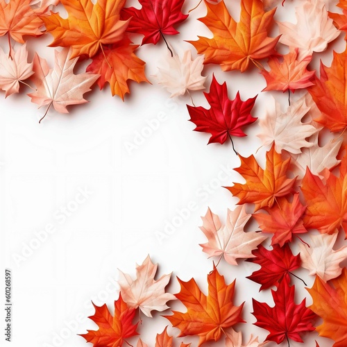 Canada Day maple leaves against white background. red leaves for Canada Day 1st July with copy space.