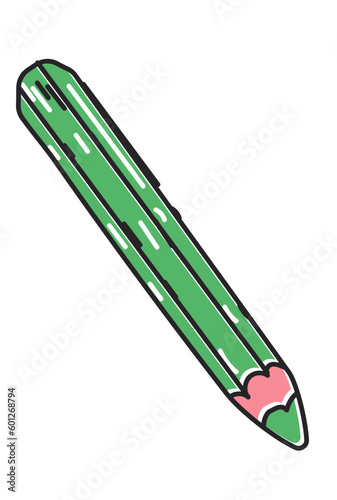 green pencil drawing vector illustration