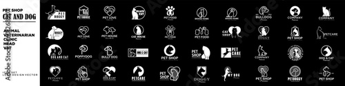 Dog Cat Pet Shop icon set Vector Logo design .This logo could be use as logo of pet shop, pet clinic