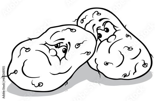 Drawing of Two Grumpy Potatoes
