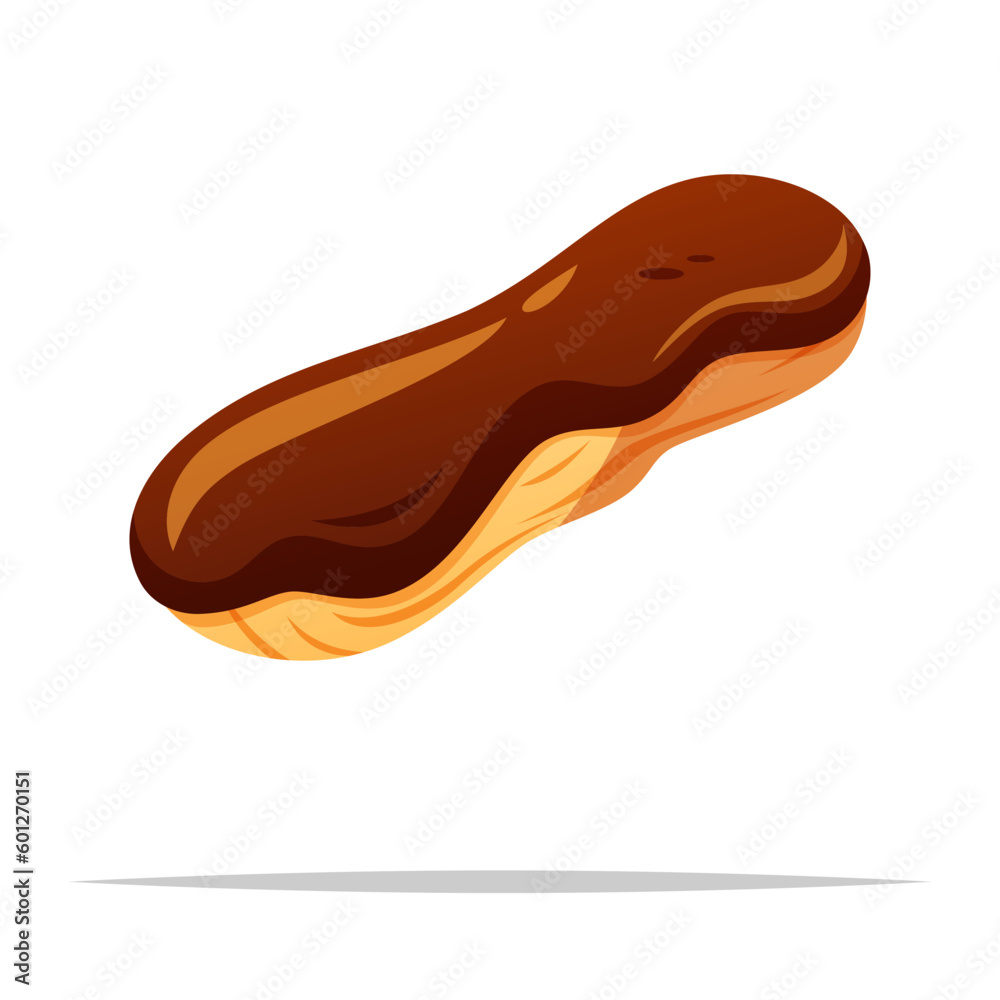 Chocolate eclair vector isolated illustration Chocolate eclair vector isolated illustration