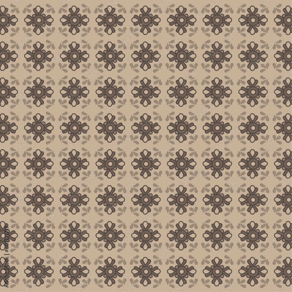 Seamless background retro brown symbol abstract design floral illustration vector