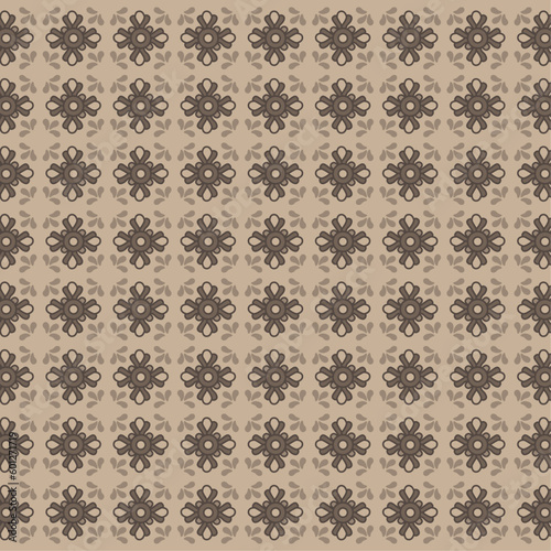 Seamless background retro brown symbol abstract design floral illustration vector