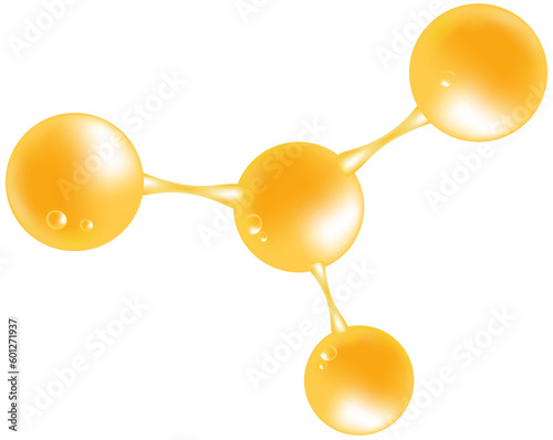 a molecule, Hyaluronic acid skin solutions, gold collagen, and vitamin drop 