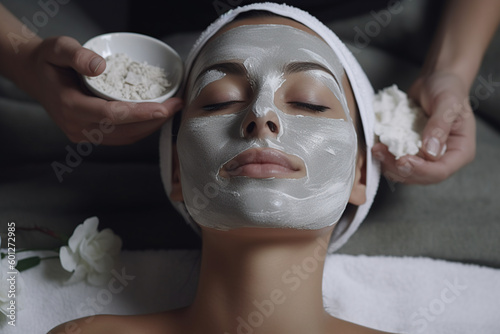 woman in salon making a mask