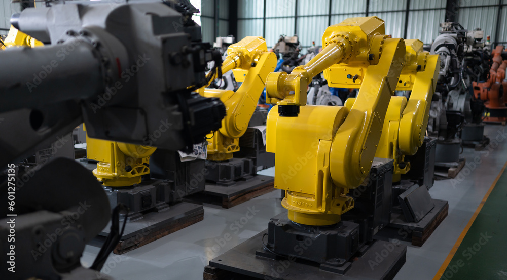 Robot warehouse, a place to store robotic arm to inspect, program and test before delivering to customers. Robot warehouse, a place to store robotic arm to inspect, program and test before delivering to customers.