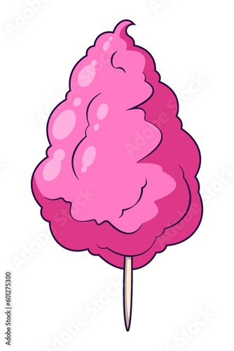 cotton candy pink cartoon clip art style food sweets logo template illustration