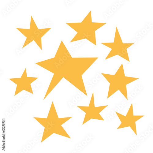 set of stars flat vector  