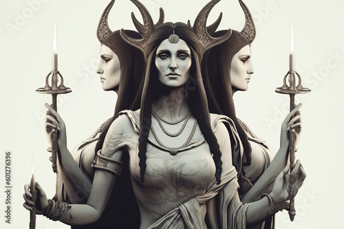 Hekate Goddess of Magic - Tricephala - Titan and Goddess of Olympus - AI Generated

 - AI Generated photo