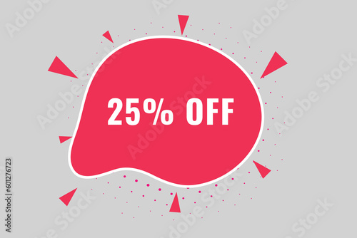 25  off discount Speech Bubble  Banner Label 25  discount 