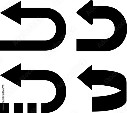 Uターンする矢印