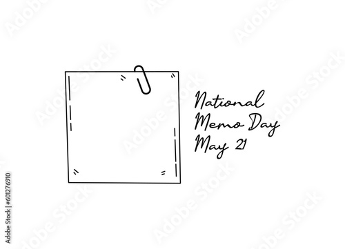 line art of national memo day good for national memo day celebrate. line art. illustration.