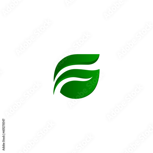 letter G and leaf vector design for icon,symbol or logo. logo initial letter G
