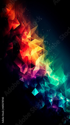 mobile background with modern graphics elements of rainbow colors. High quality  Generative AI © NeuroSky