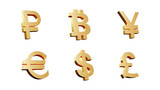 Money icons isolated, currency icons isolated