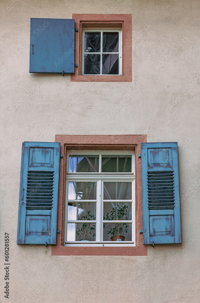 beautiful windows with shutters