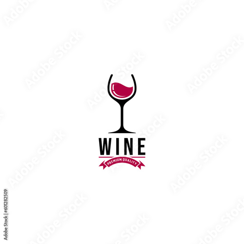 wine logo template vector in white background
