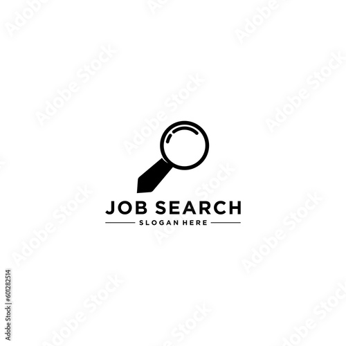 job seeker logo with magnifying glass and tie