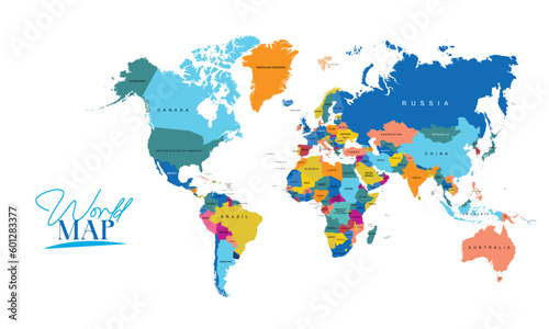 Mapa świata z krajami