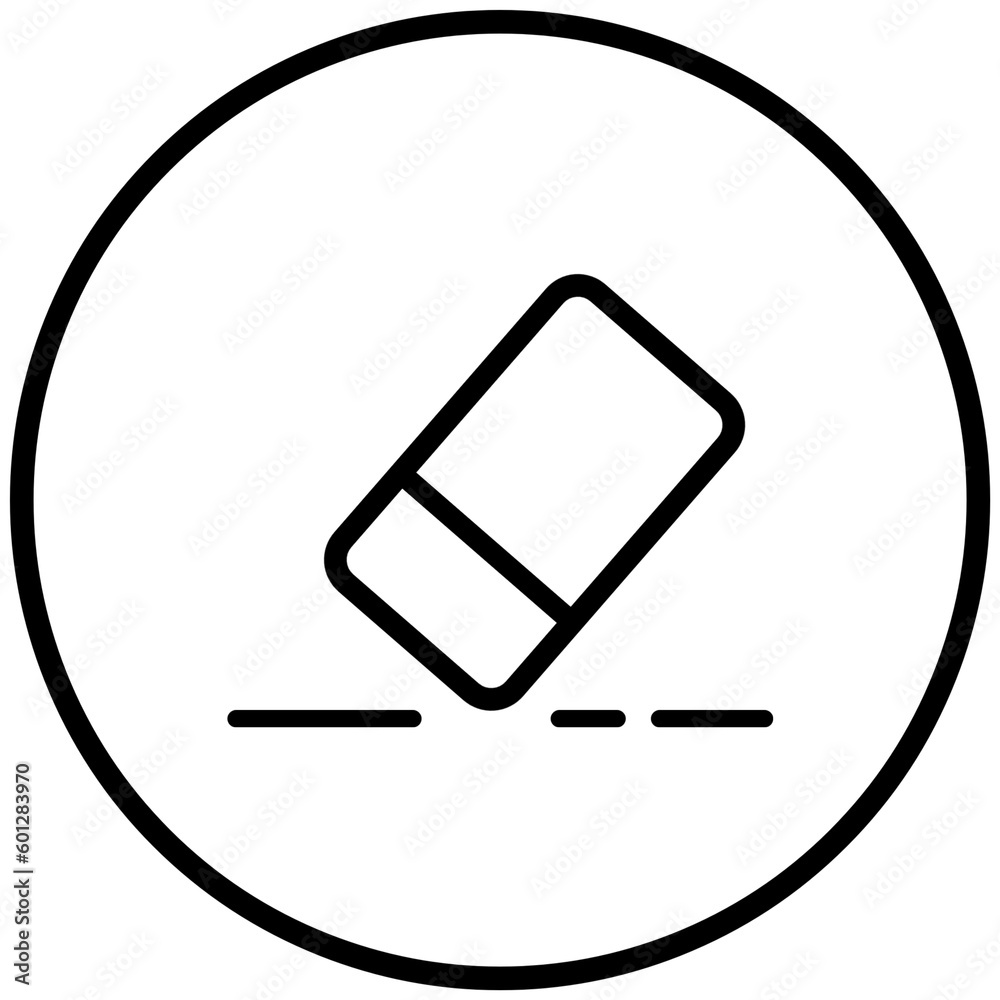 Eraser icon with transparent background. Pencil eraser. Rubber icon for