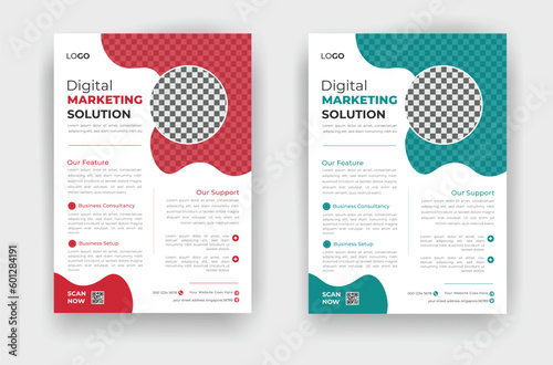 Modern and minimal clean business corporate flyer design template for your professional business work
