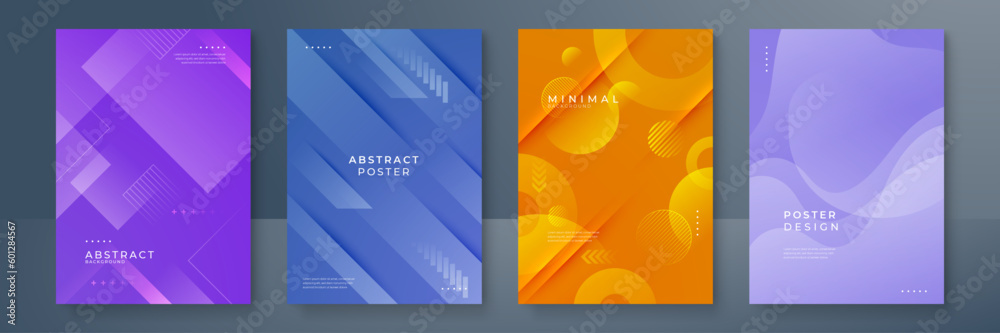 Fototapeta premium Minimal geometric colorful geometric shapes light technology background abstract design.