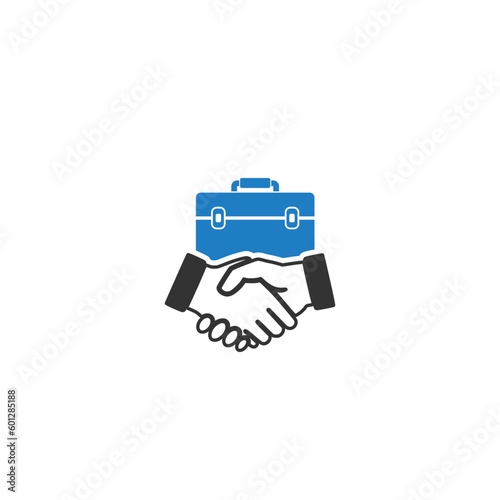 Business suitcase bag icon. Portfolio symbol icon isolated on white background