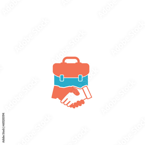 Business suitcase bag icon. Portfolio symbol icon isolated on white background
