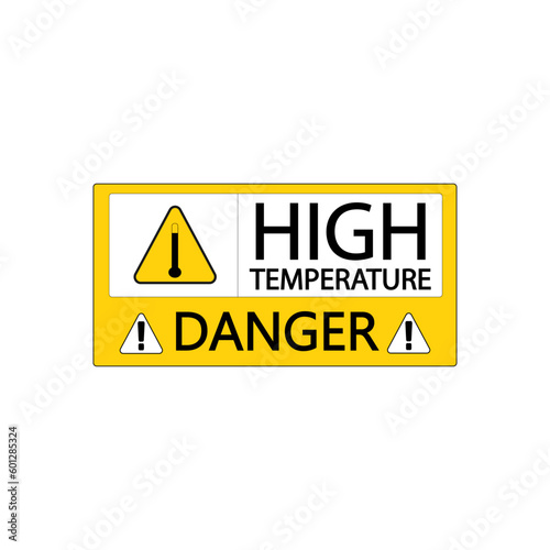 Danger High Temperature Symbol Sign, Vector Illustration, Isolate On White Background Label
