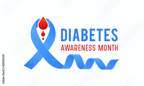 Diabetes awareness month. Vector template for banner, greeting card, poster with background. Vector illustration.