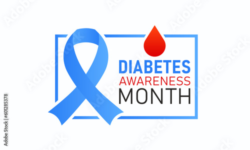 Diabetes awareness month. Vector template for banner, greeting card, poster with background. Vector illustration.