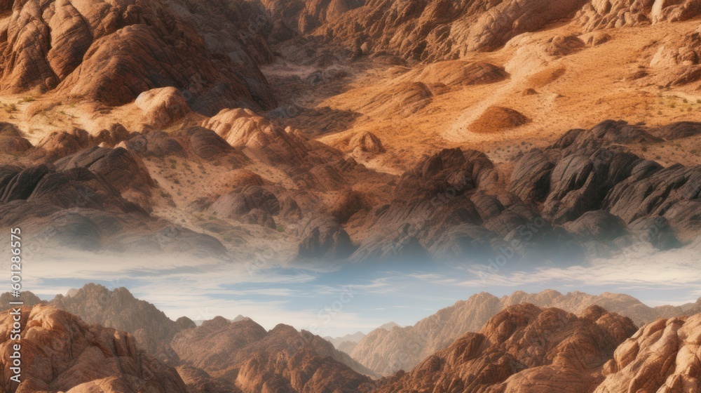 desert mountaines background tiled AI generative 