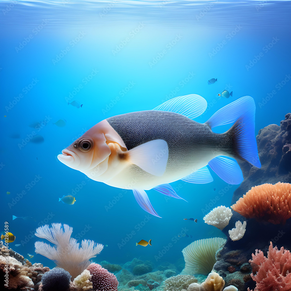 Fototapeta premium Marine fish on transparent background