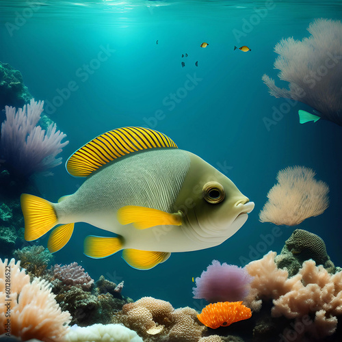Marine fish on transparent background
