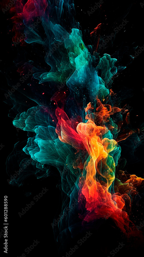 Obraz premium mobile background with modern graphics elements of rainbow colors. High quality Generative AI