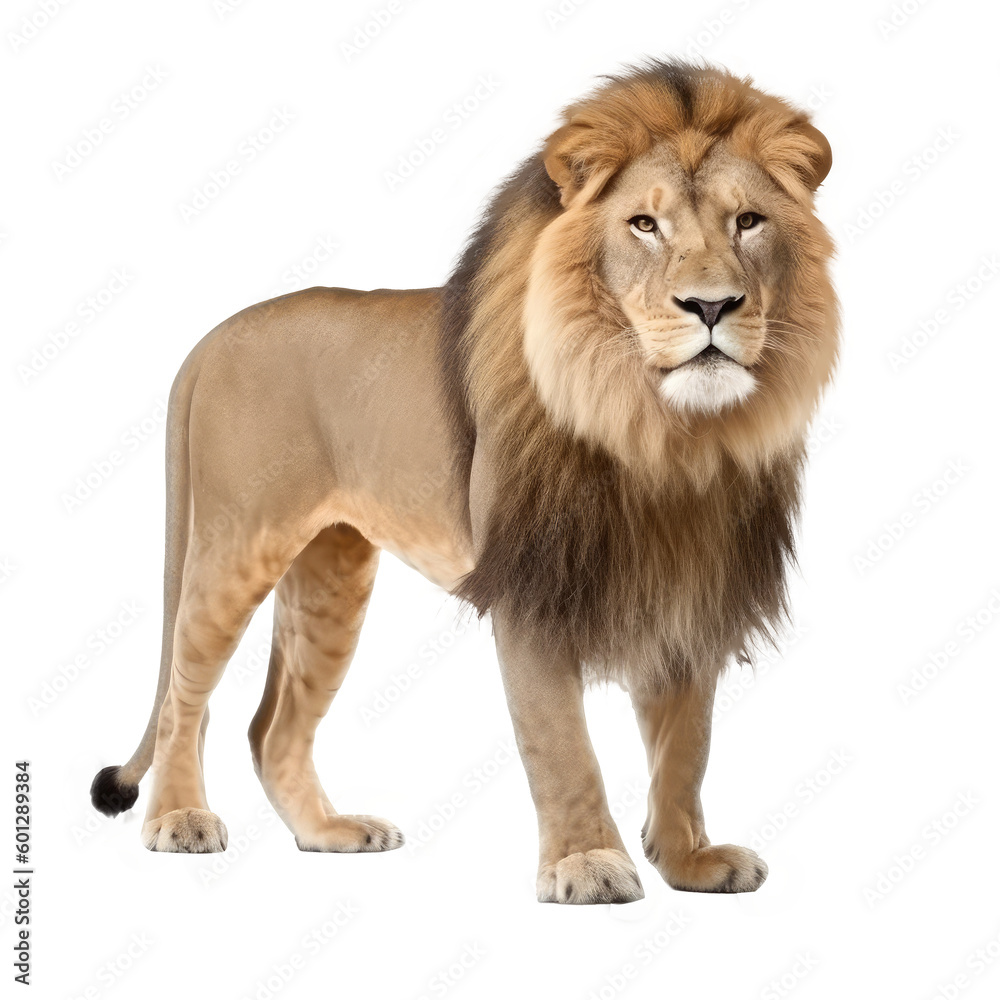 brown lion isolated on white