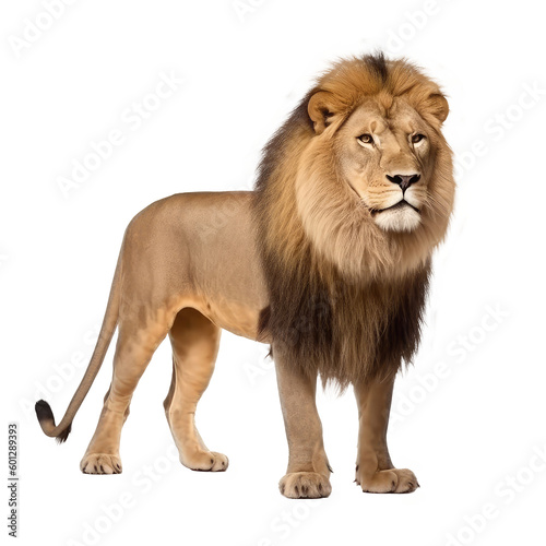 brown lion isolated on white