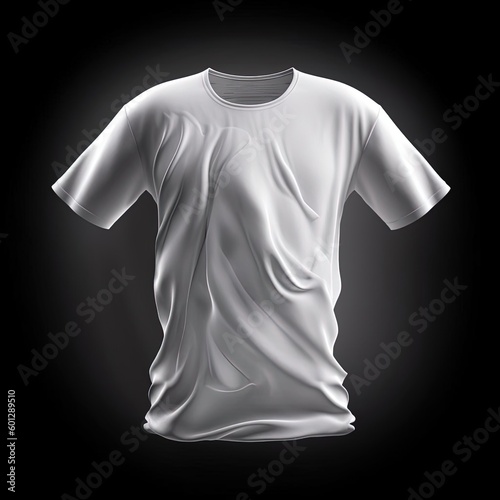 a white t shirt mock up isolated on a dark background, generative ai