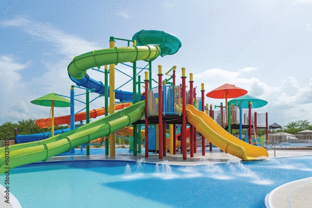 Φωτογραφία water park with a variety of slides, including the classic tube slide and the tw