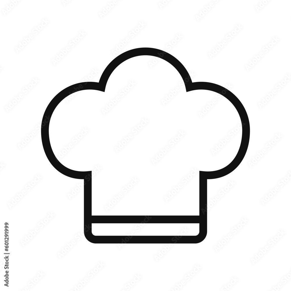Chef Hat Outline Style Icon Isolated Vector Illustration Chef Hat Outline Style Icon Isolated Vector Illustration