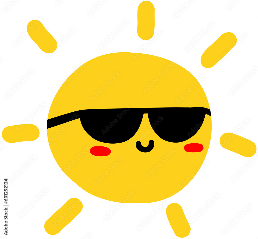 sun with sunglasses