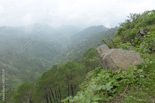 upslope fog in mountains photo