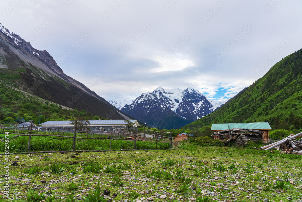 Meili Snow Mountain Scenery and Rural Roads in Yunnan Province, China Meili Snow Mountain Scenery and Rural Roads in Yunnan Province, China