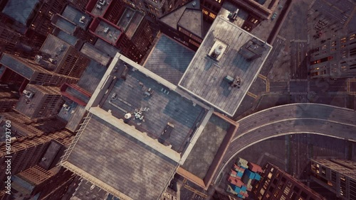 Wallpaper Mural Aerial city view with crossroads and buildings Torontodigital.ca