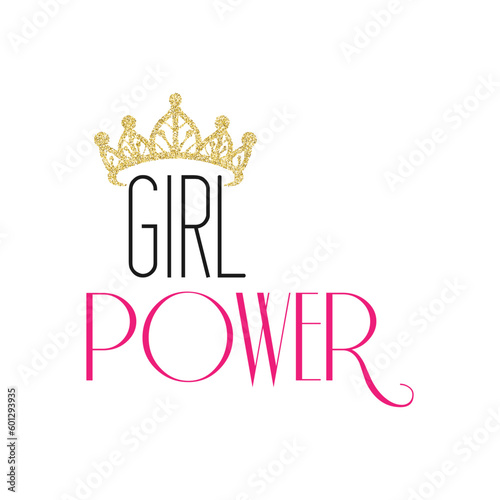 Girl power. Wedding, bachelorette party, hen party or bridal shower handwritten calligraphy card, banner or poster graphic design lettering vector element.