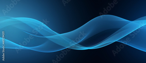 Abstract Blue Background With Smooth Lines copy space on left