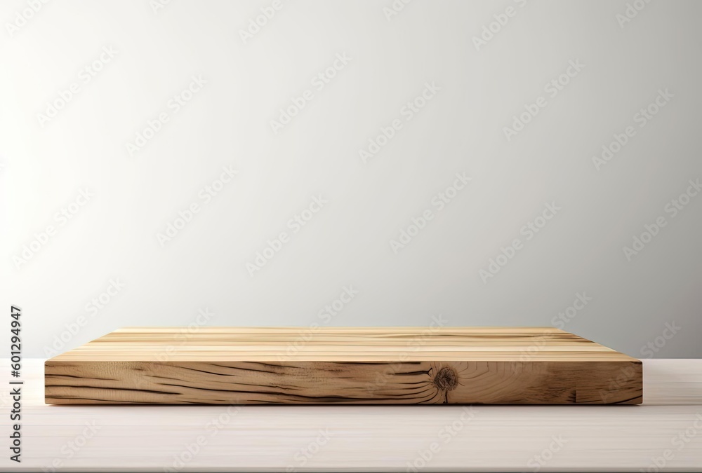 a wooden table top in front of a white background, generative ai a wooden table top in front of a white background, generative ai